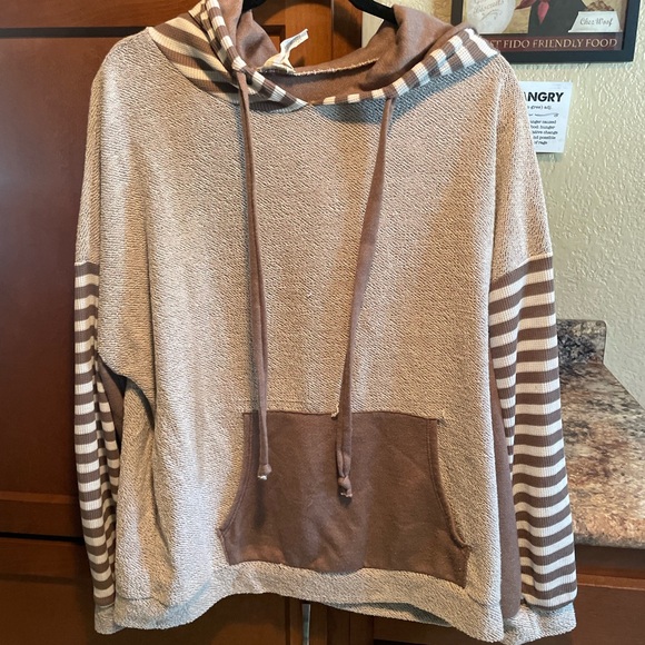 BiBi Tops - Striped Brown and Tan Men's Sweater
